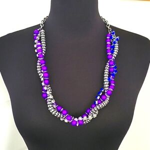 💜 Beautiful Purple, Blue, and Gray Beaded  Necklace 💜
